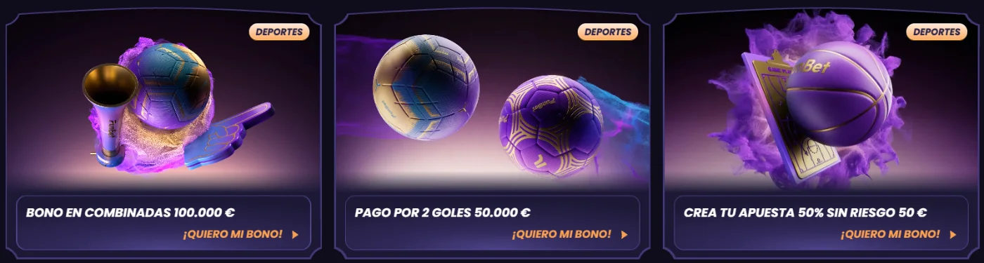 FunBet Casino promociones deportivas con bono en combinadas, pago por goles y apuesta sin riesgo